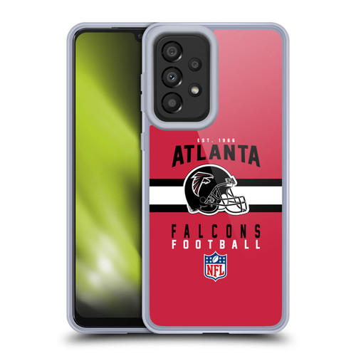NFL Atlanta Falcons Graphics Helmet Typography Soft Gel Case for Samsung Galaxy A33 5G (2022)