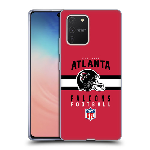 NFL Atlanta Falcons Graphics Helmet Typography Soft Gel Case for Samsung Galaxy S10 Lite