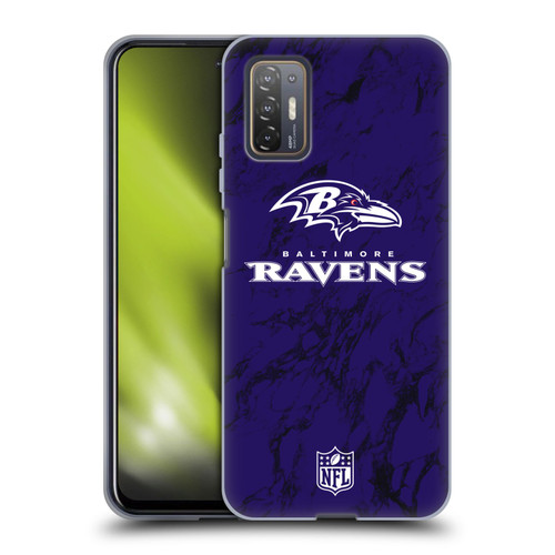 NFL Baltimore Ravens Graphics Coloured Marble Soft Gel Case for HTC Desire 21 Pro 5G