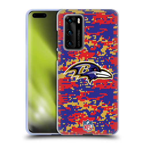 NFL Baltimore Ravens Graphics Digital Camouflage Soft Gel Case for Huawei P40 5G
