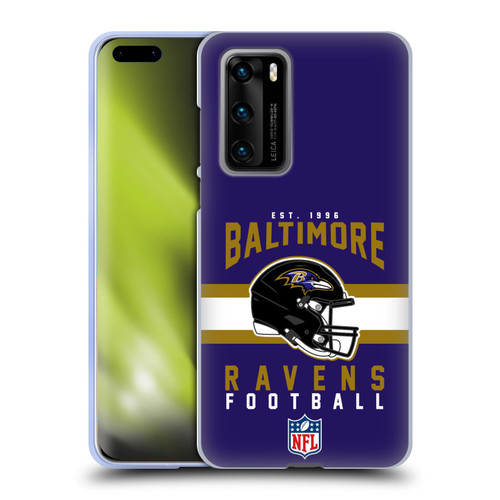 NFL Baltimore Ravens Graphics Helmet Typography Soft Gel Case for Huawei P40 5G