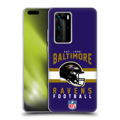NFL Baltimore Ravens Graphics Helmet Typography Soft Gel Case for Huawei P40 Pro / P40 Pro Plus 5G