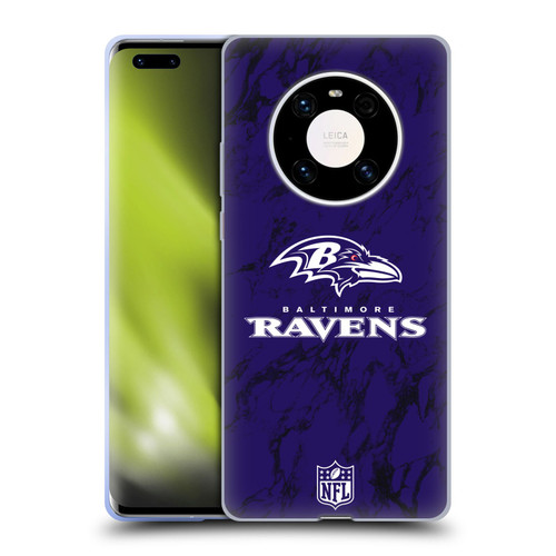 NFL Baltimore Ravens Graphics Coloured Marble Soft Gel Case for Huawei Mate 40 Pro 5G