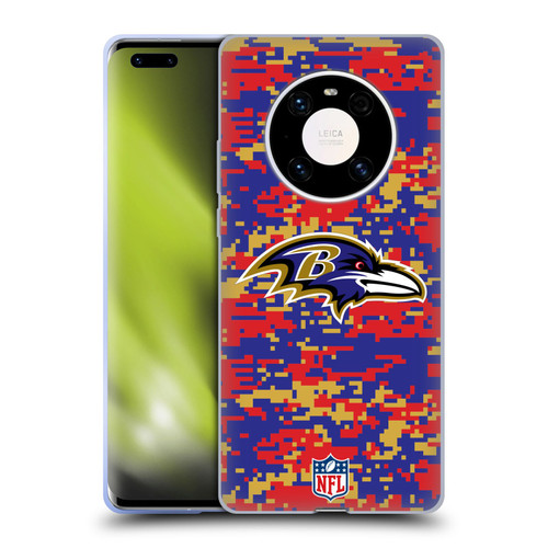 NFL Baltimore Ravens Graphics Digital Camouflage Soft Gel Case for Huawei Mate 40 Pro 5G