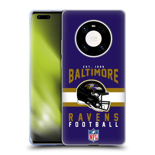 NFL Baltimore Ravens Graphics Helmet Typography Soft Gel Case for Huawei Mate 40 Pro 5G