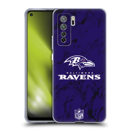 NFL Baltimore Ravens Graphics Coloured Marble Soft Gel Case for Huawei Nova 7 SE/P40 Lite 5G