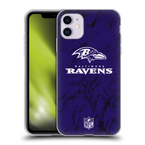 NFL Baltimore Ravens Graphics Coloured Marble Soft Gel Case for Apple iPhone 11