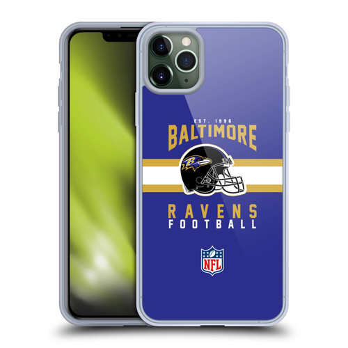 NFL Baltimore Ravens Graphics Helmet Typography Soft Gel Case for Apple iPhone 11 Pro Max