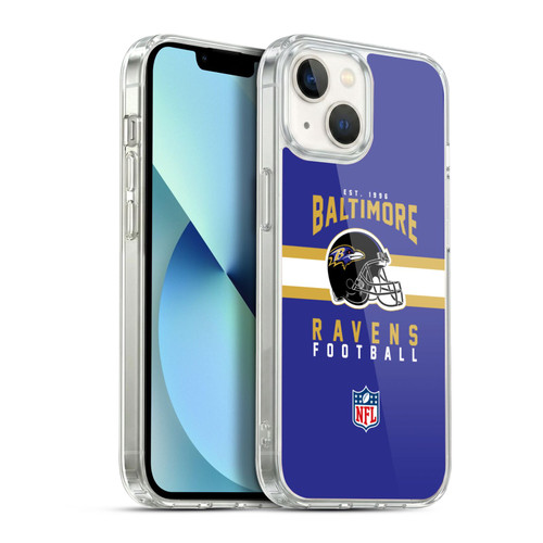 NFL Baltimore Ravens Graphics Helmet Typography Soft Gel Case for Apple iPhone 13