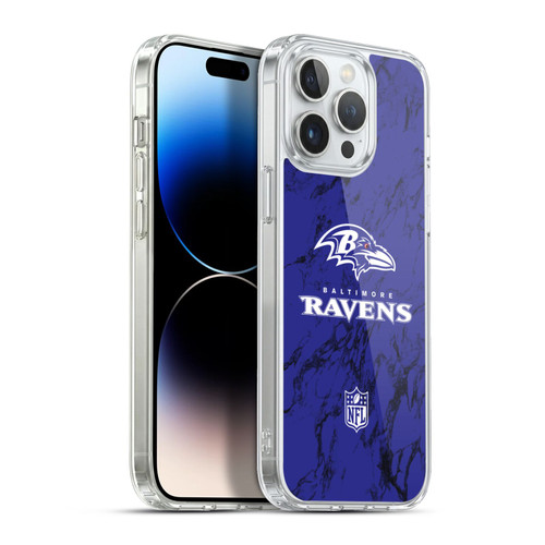 NFL Baltimore Ravens Graphics Coloured Marble Soft Gel Case for Apple iPhone 13 Pro Max & MagSafe