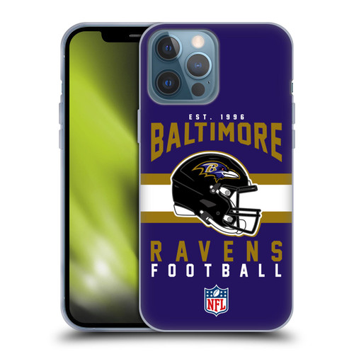NFL Baltimore Ravens Graphics Helmet Typography Soft Gel Case for Apple iPhone 13 Pro Max