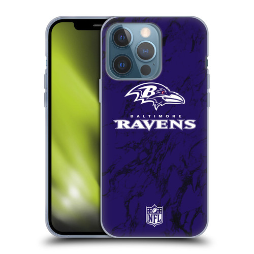 NFL Baltimore Ravens Graphics Coloured Marble Soft Gel Case for Apple iPhone 13 Pro