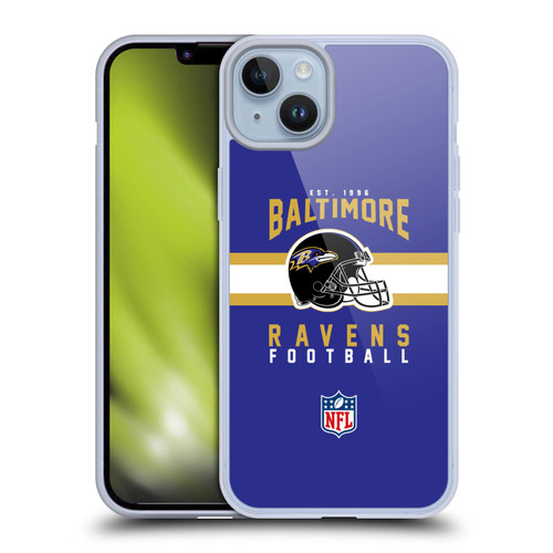 NFL Baltimore Ravens Graphics Helmet Typography Soft Gel Case for Apple iPhone 14 Plus