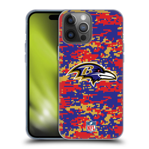 NFL Baltimore Ravens Graphics Digital Camouflage Soft Gel Case for Apple iPhone 14 Pro Max