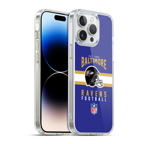 NFL Baltimore Ravens Graphics Helmet Typography Soft Gel Case for Apple iPhone 14 Pro Max & MagSafe