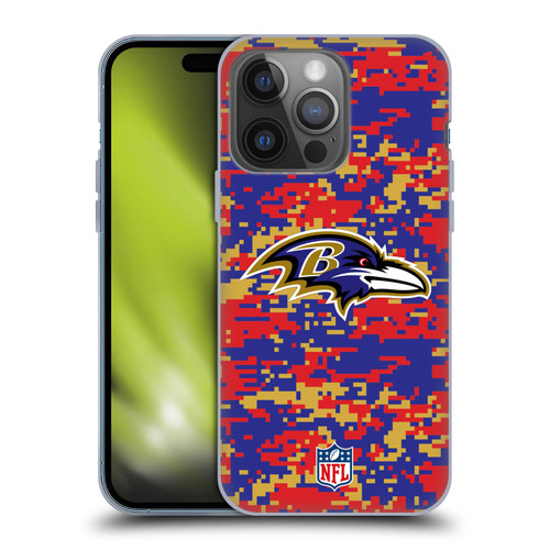 NFL Baltimore Ravens Graphics Digital Camouflage Soft Gel Case for Apple iPhone 14 Pro