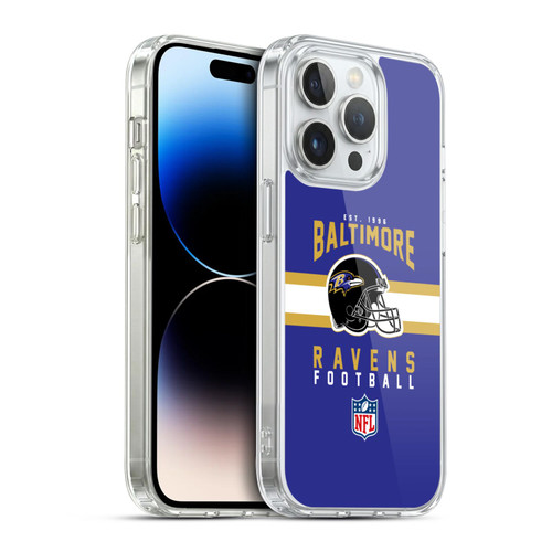NFL Baltimore Ravens Graphics Helmet Typography Soft Gel Case for Apple iPhone 14 Pro & MagSafe