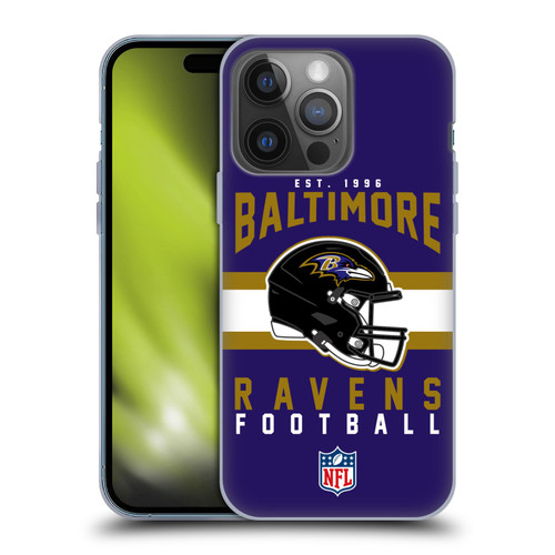 NFL Baltimore Ravens Graphics Helmet Typography Soft Gel Case for Apple iPhone 14 Pro