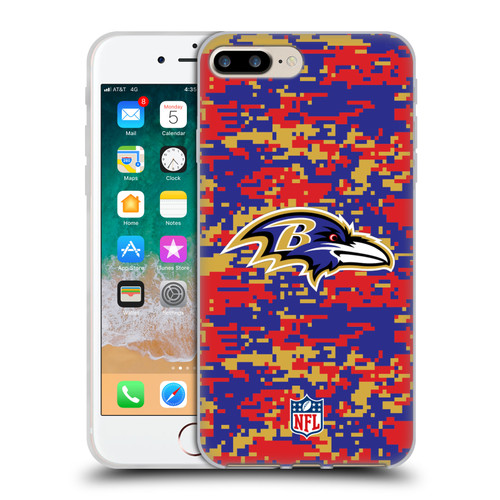 NFL Baltimore Ravens Graphics Digital Camouflage Soft Gel Case for Apple iPhone 7 Plus / iPhone 8 Plus