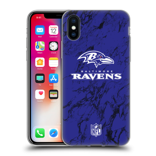 NFL Baltimore Ravens Graphics Coloured Marble Soft Gel Case for Apple iPhone X / iPhone XS