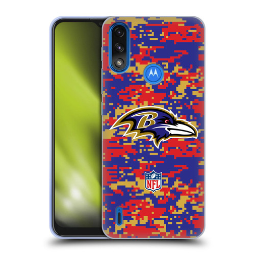 NFL Baltimore Ravens Graphics Digital Camouflage Soft Gel Case for Motorola Moto E7 Power / Moto E7i Power