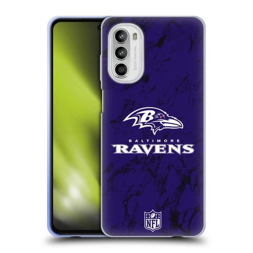NFL Baltimore Ravens Graphics Coloured Marble Soft Gel Case for Motorola Moto G52
