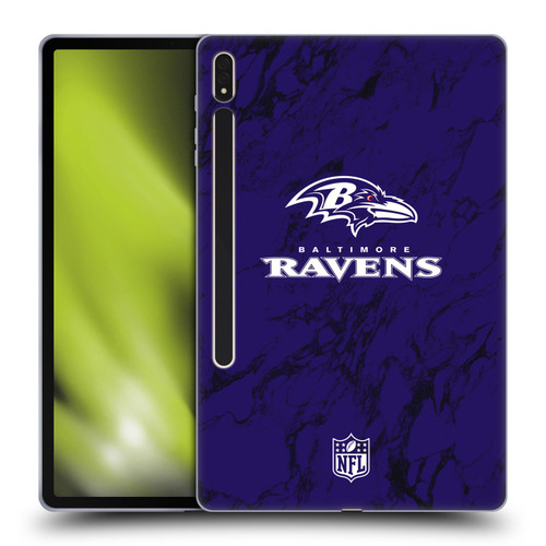 NFL Baltimore Ravens Graphics Coloured Marble Soft Gel Case for Samsung Galaxy Tab S8 Plus