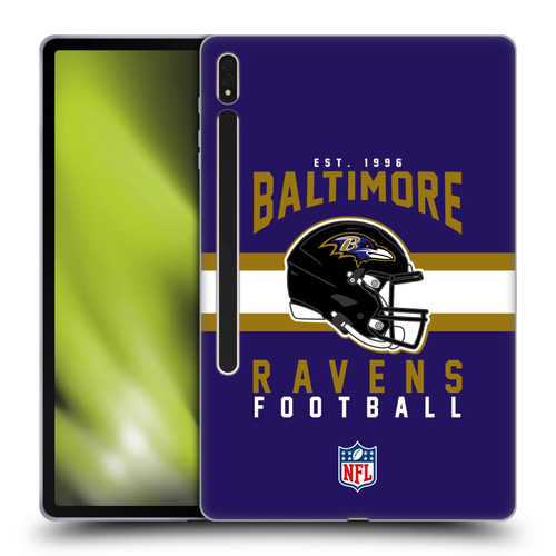 NFL Baltimore Ravens Graphics Helmet Typography Soft Gel Case for Samsung Galaxy Tab S8 Plus