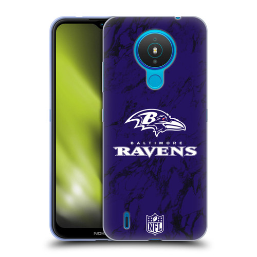 NFL Baltimore Ravens Graphics Coloured Marble Soft Gel Case for Nokia 1.4