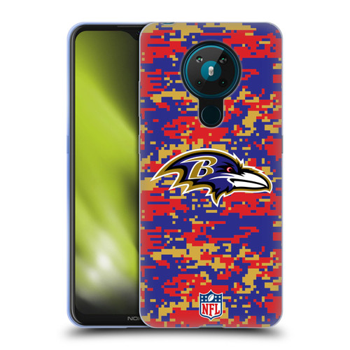NFL Baltimore Ravens Graphics Digital Camouflage Soft Gel Case for Nokia 5.3