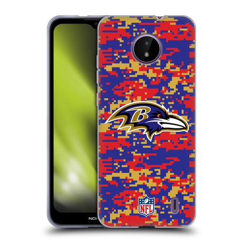 NFL Baltimore Ravens Graphics Digital Camouflage Soft Gel Case for Nokia C10 / C20