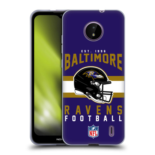 NFL Baltimore Ravens Graphics Helmet Typography Soft Gel Case for Nokia C10 / C20