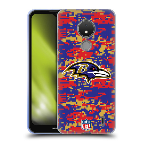 NFL Baltimore Ravens Graphics Digital Camouflage Soft Gel Case for Nokia C21