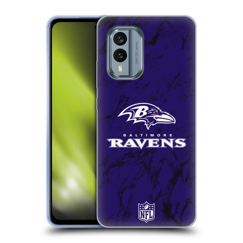 NFL Baltimore Ravens Graphics Coloured Marble Soft Gel Case for Nokia X30