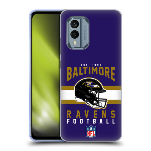 NFL Baltimore Ravens Graphics Helmet Typography Soft Gel Case for Nokia X30