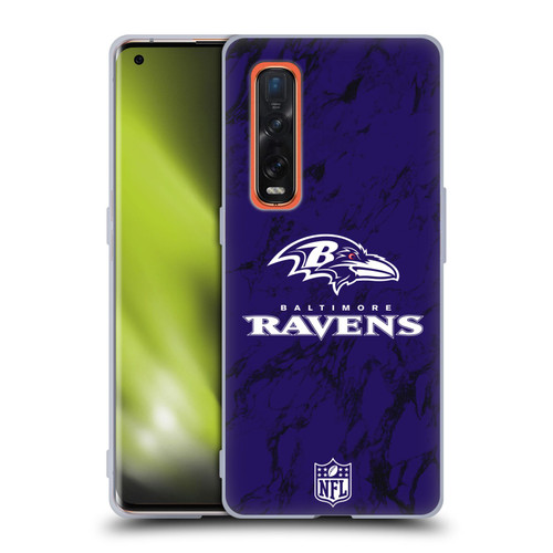 NFL Baltimore Ravens Graphics Coloured Marble Soft Gel Case for OPPO Find X2 Pro 5G