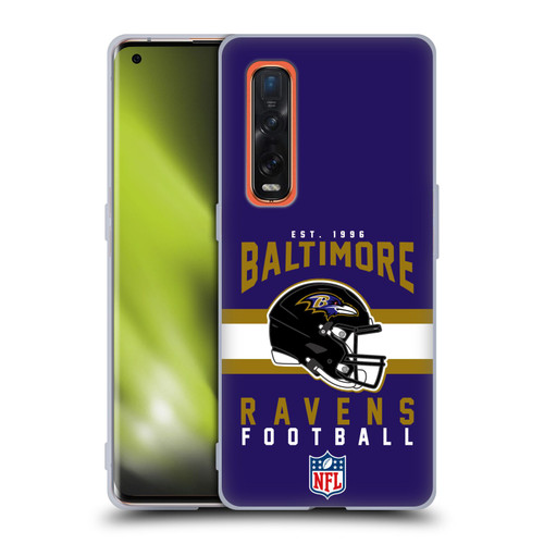 NFL Baltimore Ravens Graphics Helmet Typography Soft Gel Case for OPPO Find X2 Pro 5G
