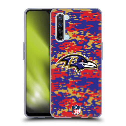 NFL Baltimore Ravens Graphics Digital Camouflage Soft Gel Case for OPPO Find X2 Lite 5G
