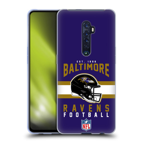 NFL Baltimore Ravens Graphics Helmet Typography Soft Gel Case for OPPO Reno 2