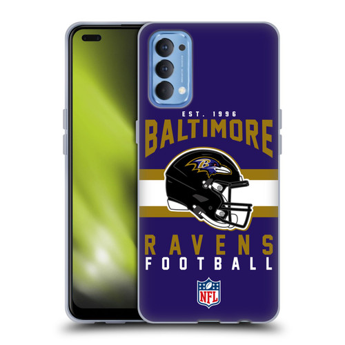 NFL Baltimore Ravens Graphics Helmet Typography Soft Gel Case for OPPO Reno 4 5G