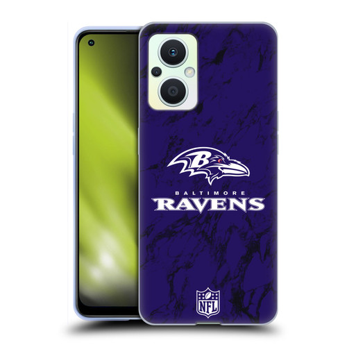 NFL Baltimore Ravens Graphics Coloured Marble Soft Gel Case for OPPO Reno8 Lite