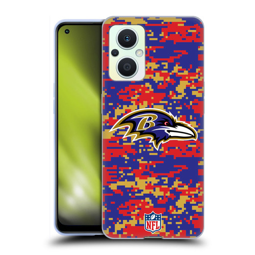 NFL Baltimore Ravens Graphics Digital Camouflage Soft Gel Case for OPPO Reno8 Lite