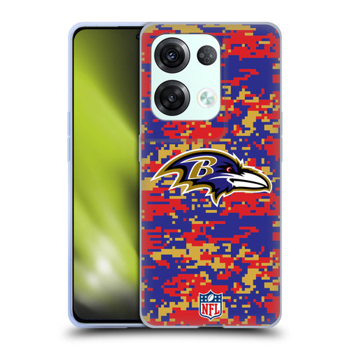 NFL Baltimore Ravens Graphics Digital Camouflage Soft Gel Case for OPPO Reno8 Pro