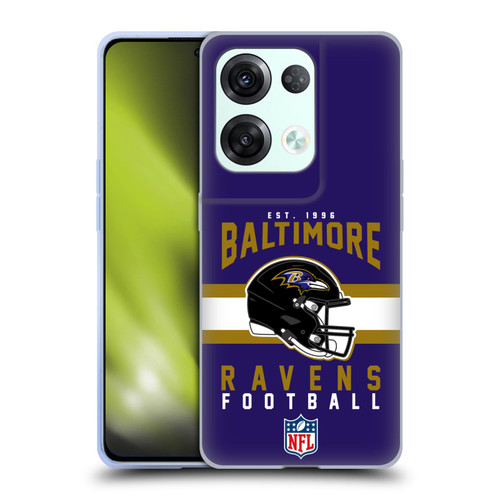 NFL Baltimore Ravens Graphics Helmet Typography Soft Gel Case for OPPO Reno8 Pro