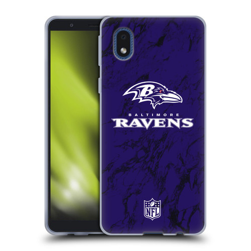 NFL Baltimore Ravens Graphics Coloured Marble Soft Gel Case for Samsung Galaxy A01 Core (2020)