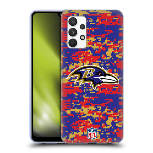 NFL Baltimore Ravens Graphics Digital Camouflage Soft Gel Case for Samsung Galaxy A32 (2021)