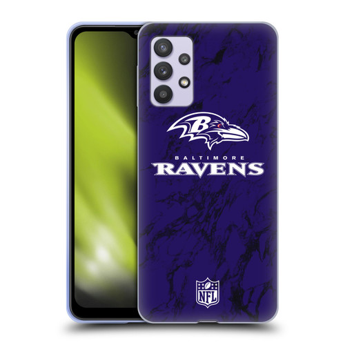 NFL Baltimore Ravens Graphics Coloured Marble Soft Gel Case for Samsung Galaxy A32 5G / M32 5G (2021)