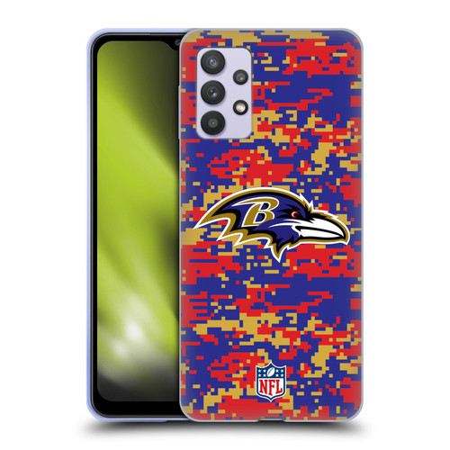 NFL Baltimore Ravens Graphics Digital Camouflage Soft Gel Case for Samsung Galaxy A32 5G / M32 5G (2021)