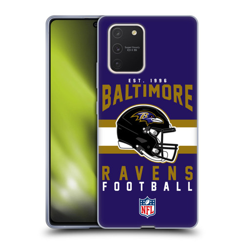NFL Baltimore Ravens Graphics Helmet Typography Soft Gel Case for Samsung Galaxy S10 Lite