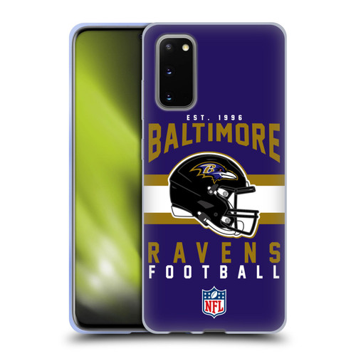 NFL Baltimore Ravens Graphics Helmet Typography Soft Gel Case for Samsung Galaxy S20 / S20 5G